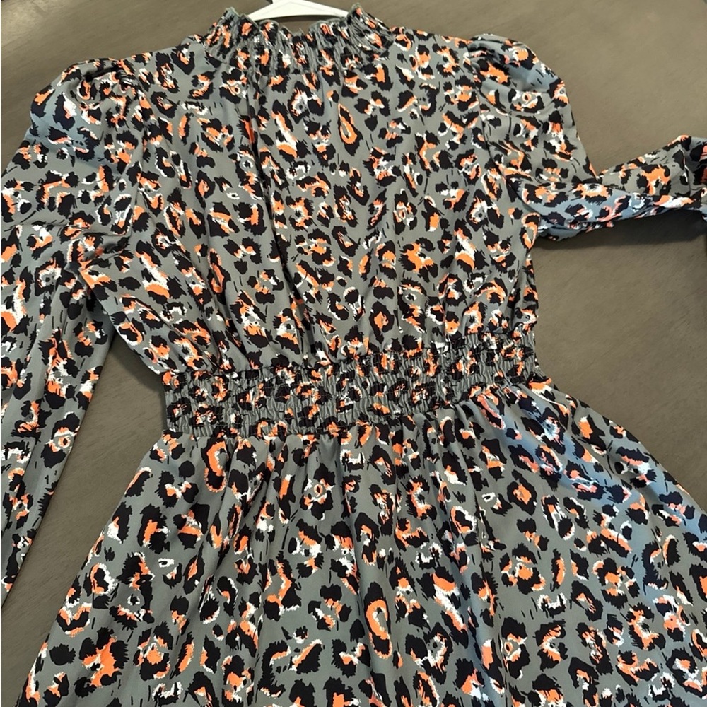 Leopard Print Long Sleeve Dress